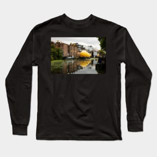 Boat reflections at Haggerston, Hackney, London Long Sleeve T-Shirt